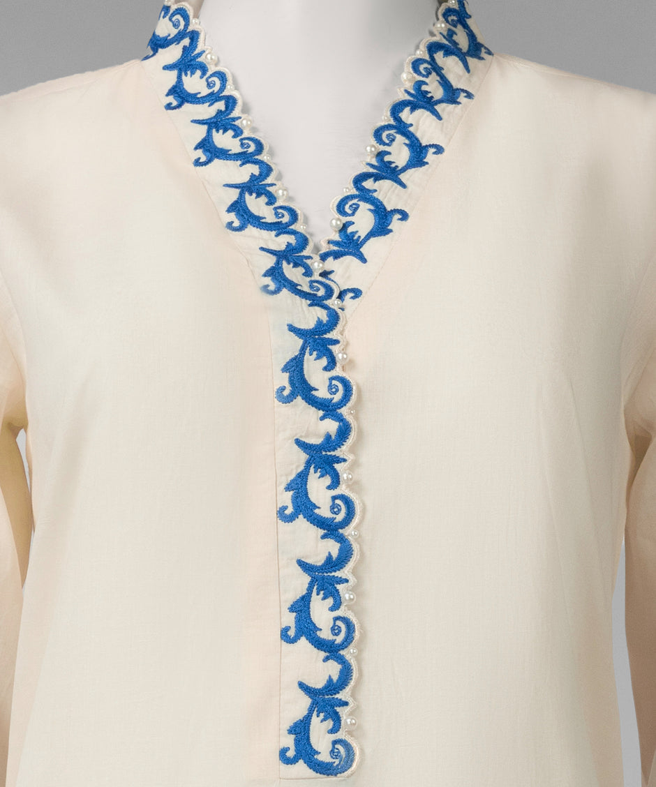 J. Original 50% Off – Blue Embroidered Cambric Unstitched 2Pc
