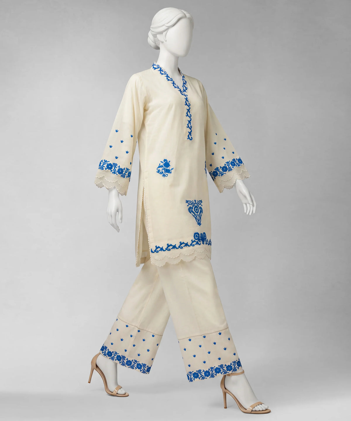 J. Original 50% Off – Off White Embroidered Cambric Unstitched 2Pc