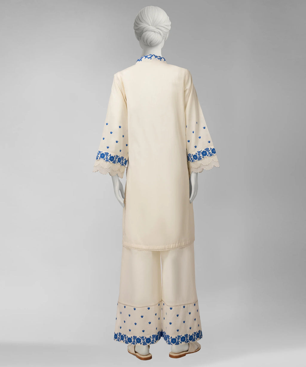 J. Original 50% Off – Off White Embroidered Cambric Unstitched 2Pc
