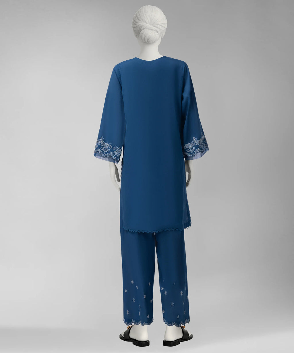 J. Original 50% Off – Blue Embroidered Cambric Unstitched 2Pc