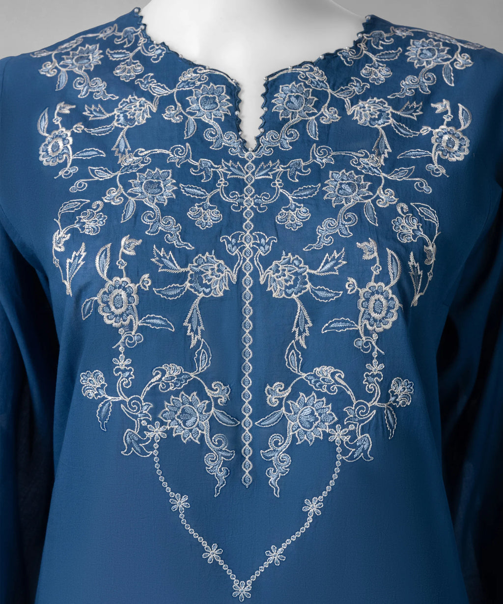 J. Original 50% Off – Blue Embroidered Cambric Unstitched 2Pc