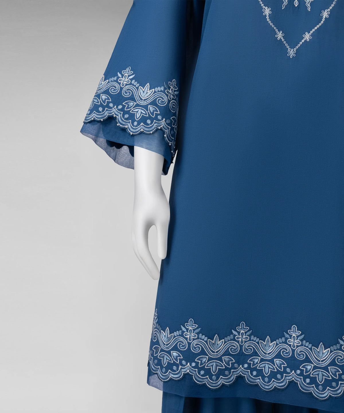 J. Original 50% Off – Blue Embroidered Cambric Unstitched 2Pc