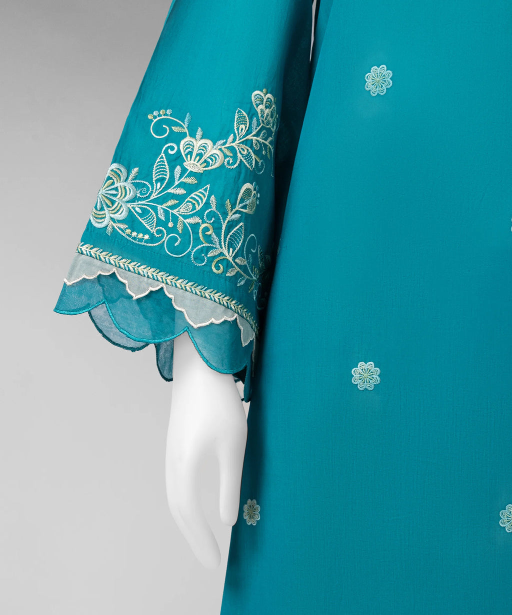 J. Original 50% Off – Teal Embroidered Cambric Unstitched 2Pc