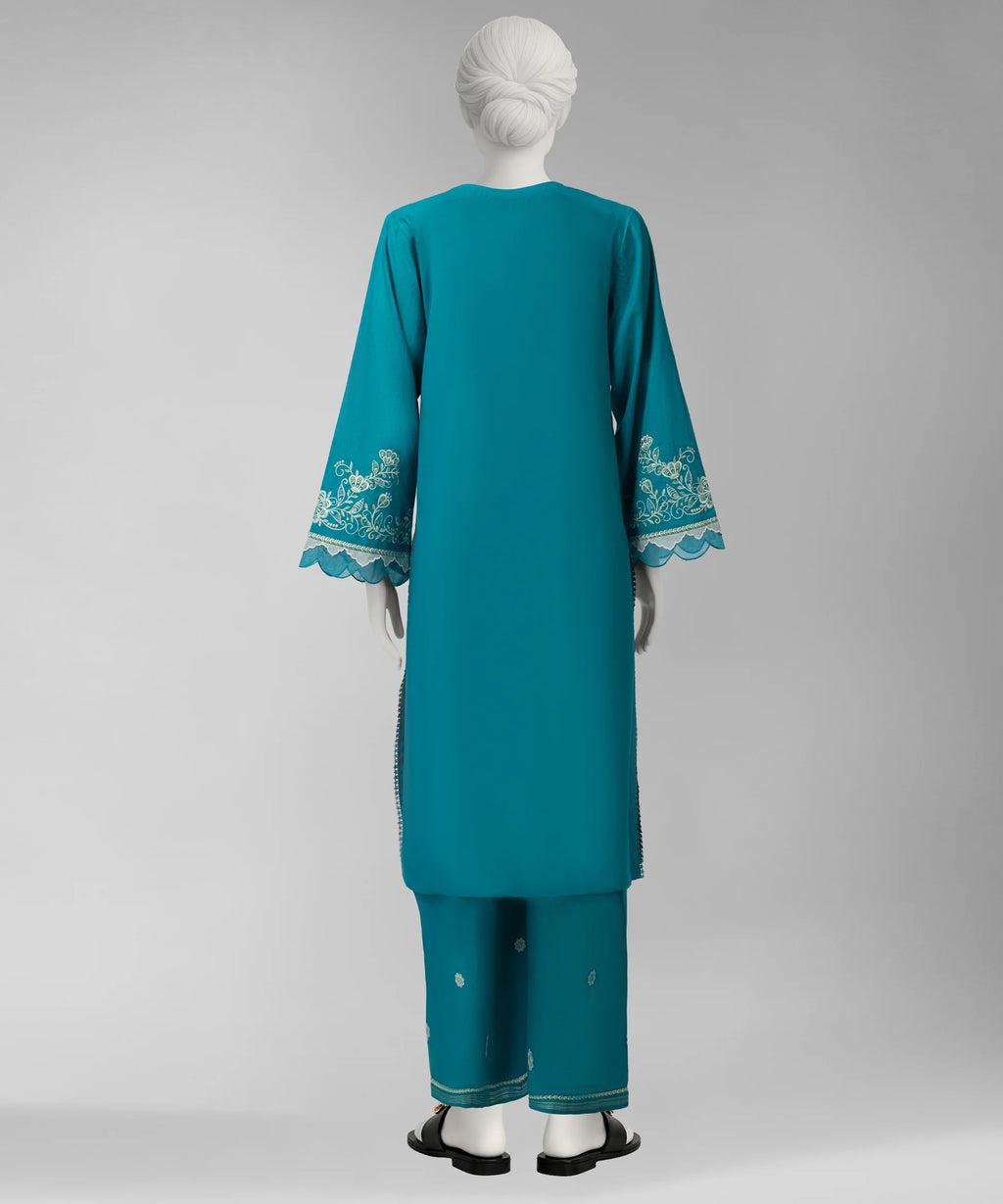 J. Original 50% Off – Teal Embroidered Cambric Unstitched 2Pc