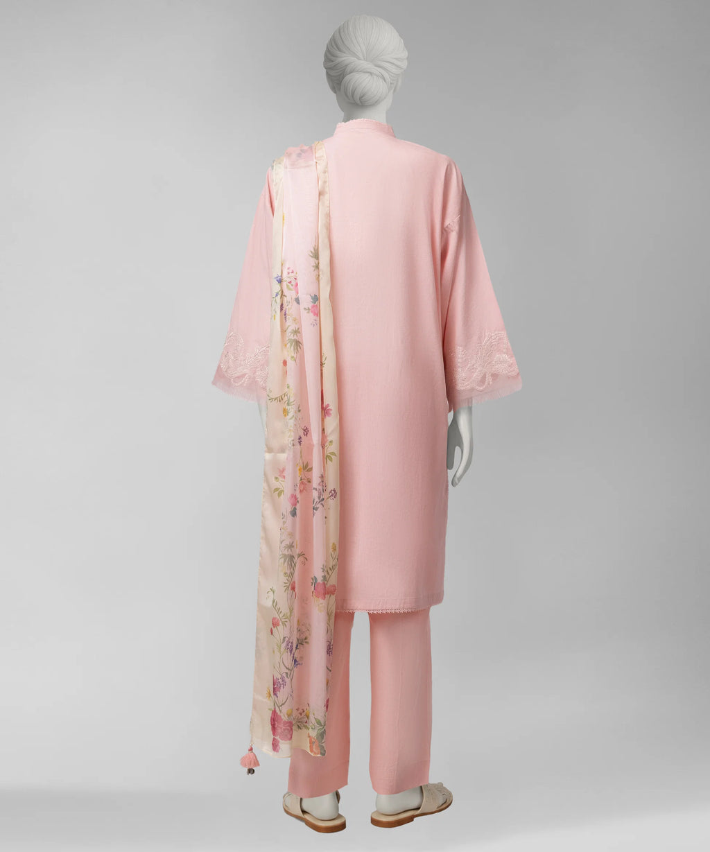 J. Original 70% Off – Pink Embroidered Liminal Unstitched 3Pc