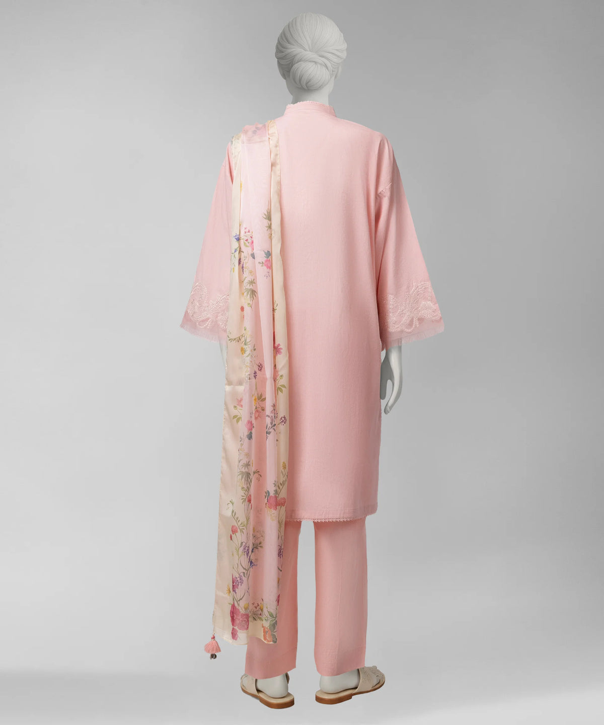 J. Original 70% Off – Pink Embroidered Liminal Unstitched 3Pc