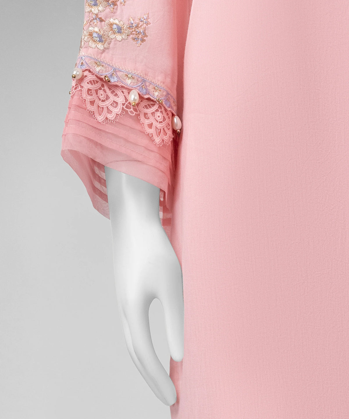 J. Original 70% Off – Pink Embroidered Liminal Unstitched 3Pc