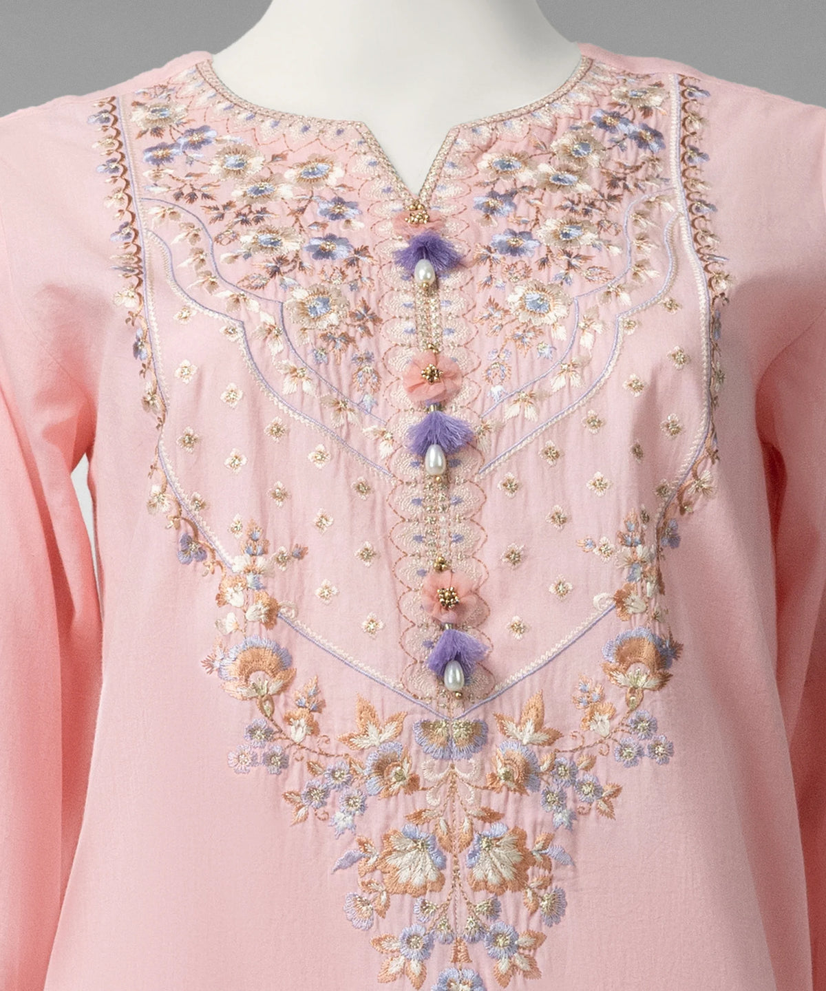 J. Original 70% Off – Pink Embroidered Liminal Unstitched 3Pc