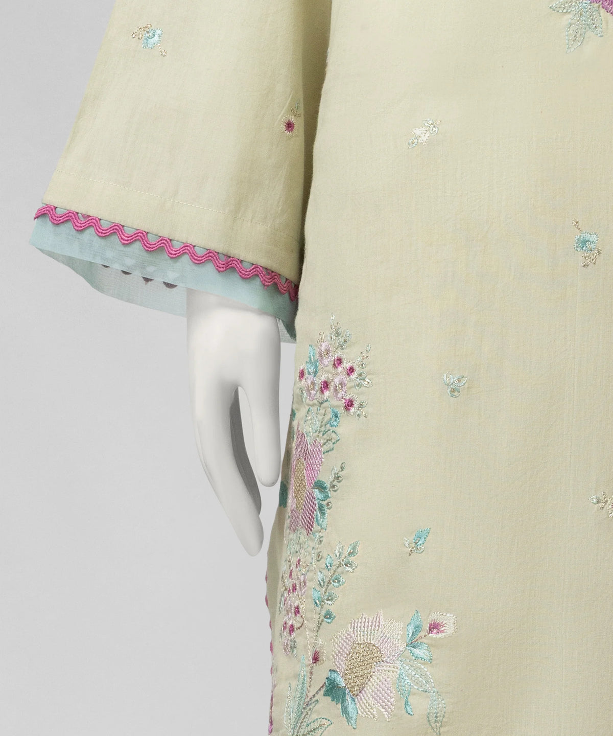 J. Original 70% Off – Green Embroidered Liminal Unstitched 3Pc