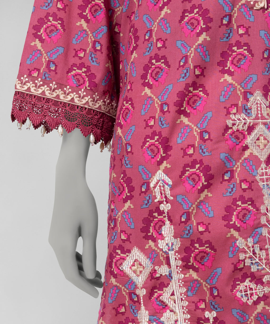J. Original 70% Off – Purple Embroidered Cambric Unstitched 3Pc