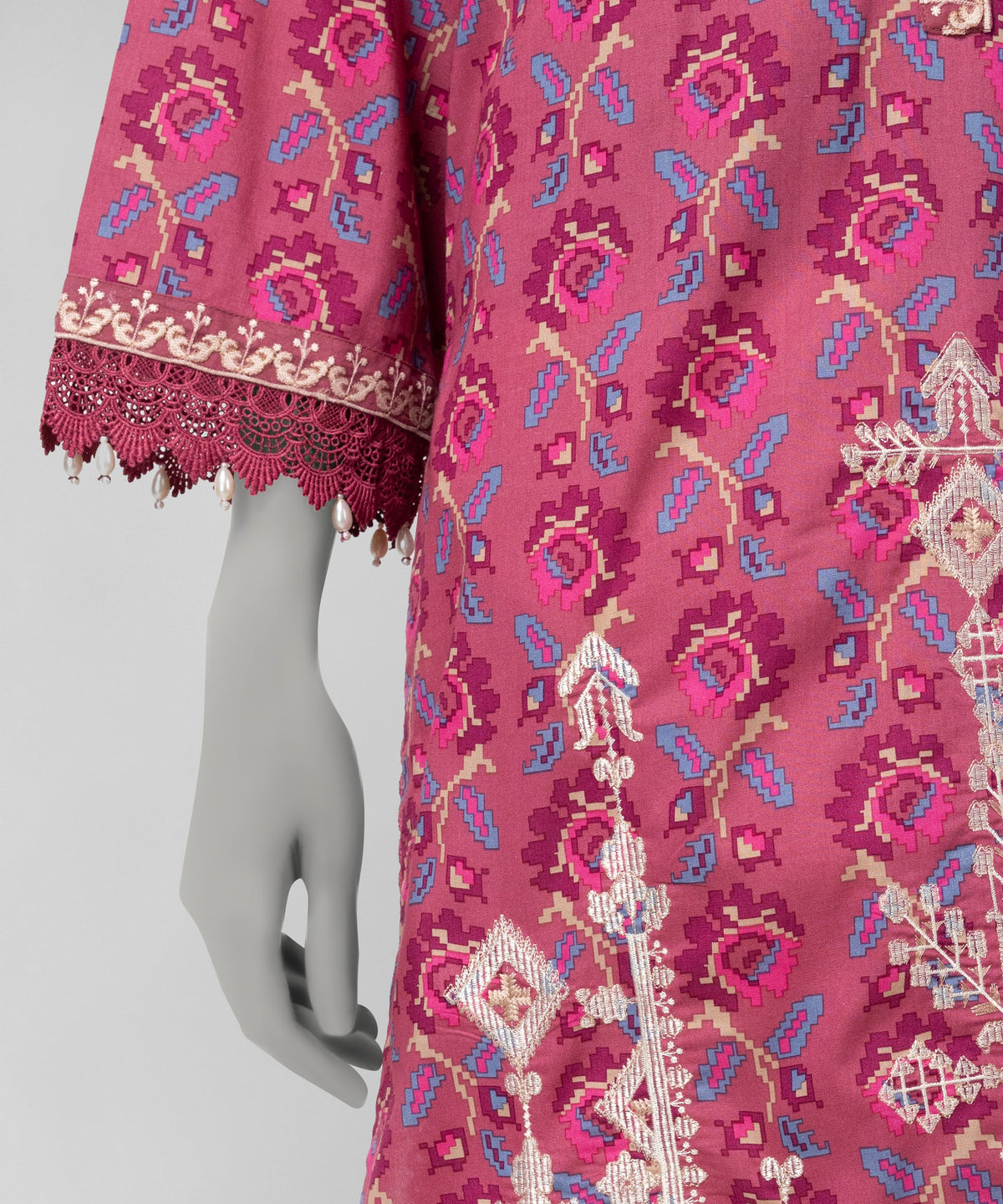 J. Original 70% Off – Purple Embroidered Cambric Unstitched 3Pc