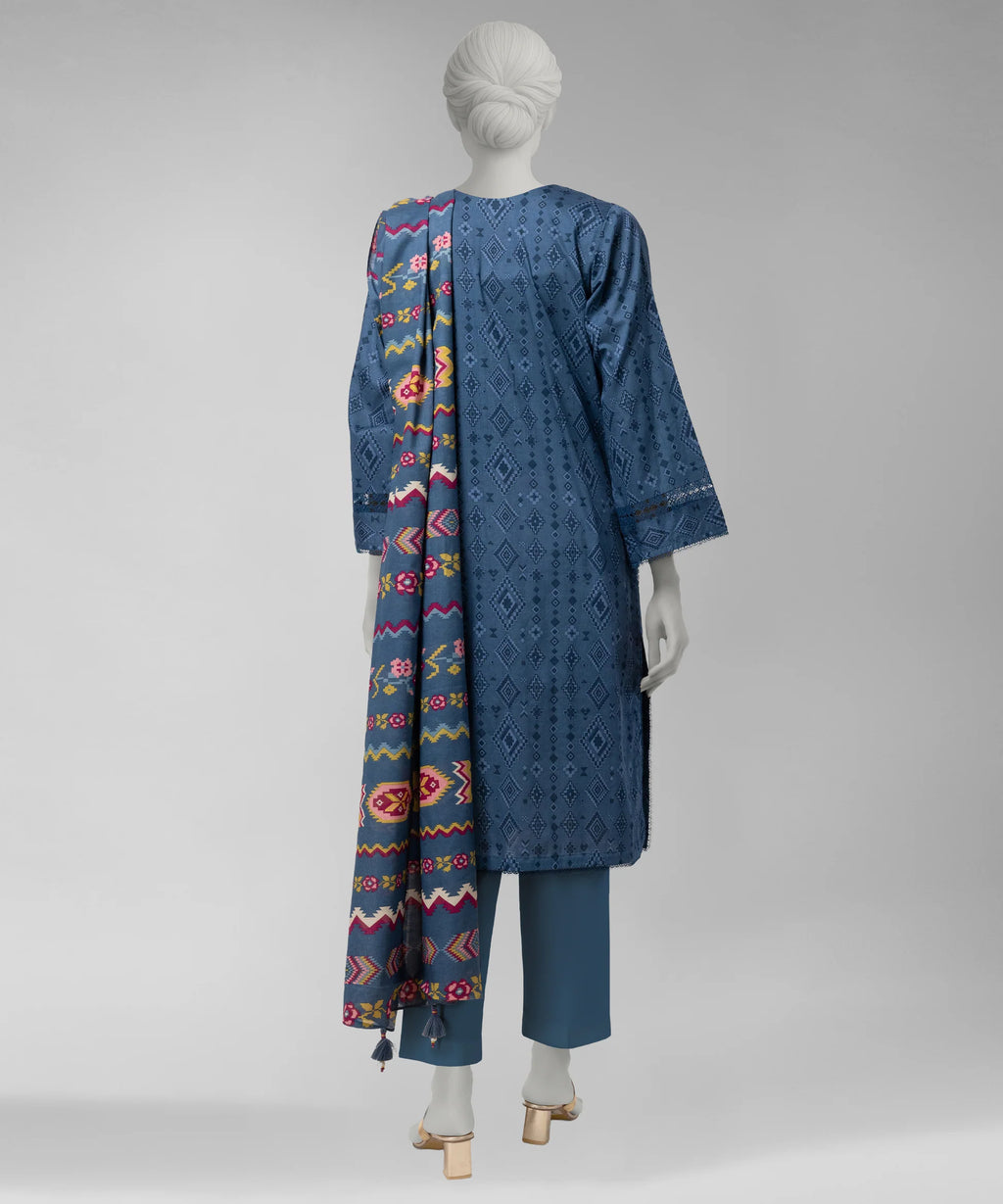 J. Original 70% Off – Blue Embroidered Cambric Unstitched 3Pc