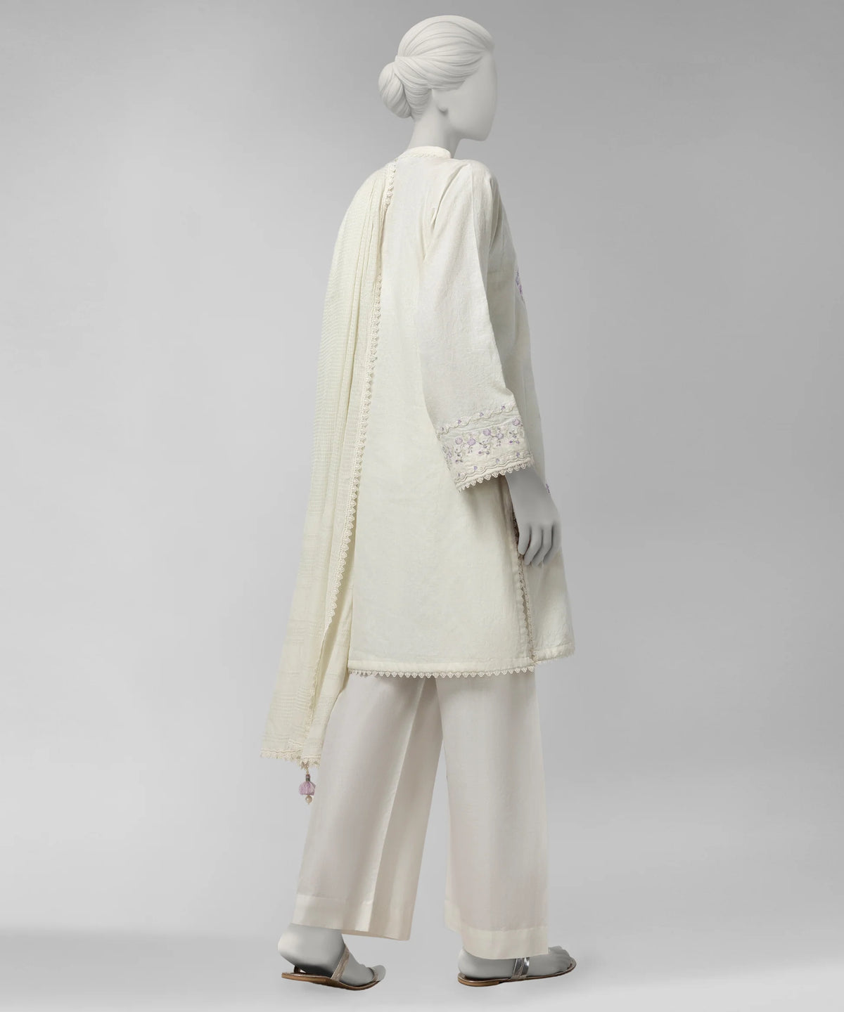 J. Original 70% Off – White Embroidered Dobby Unstitched 3Pc