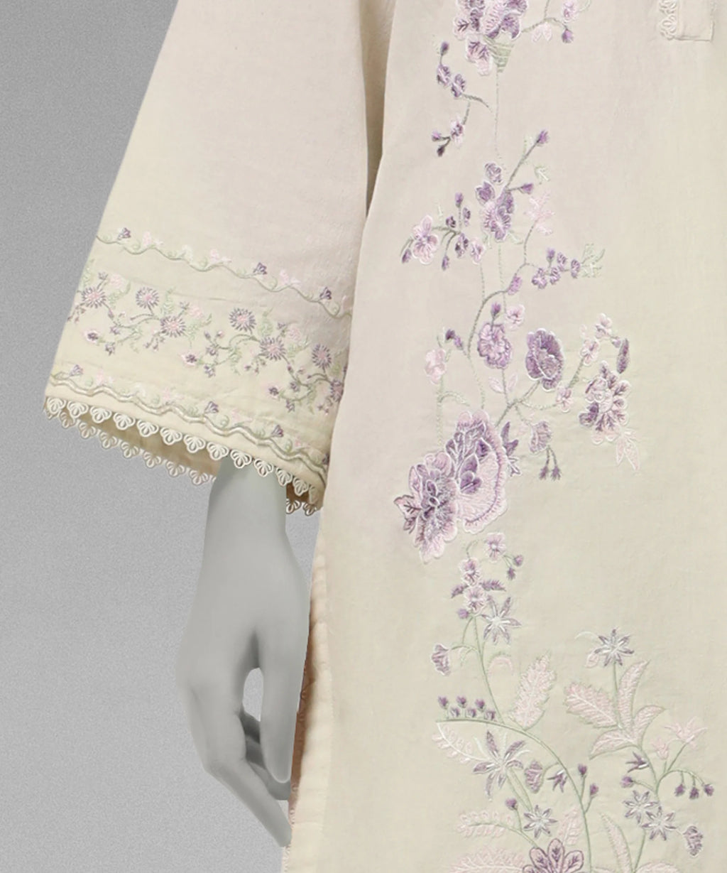 J. Original 70% Off – White Embroidered Dobby Unstitched 3Pc