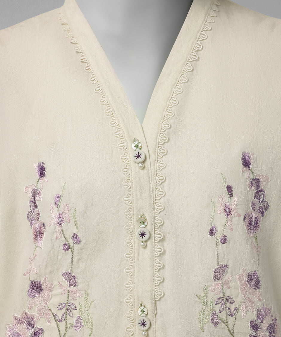 J. Original 70% Off – Beige Embroidered Dobby Unstitched 3Pc