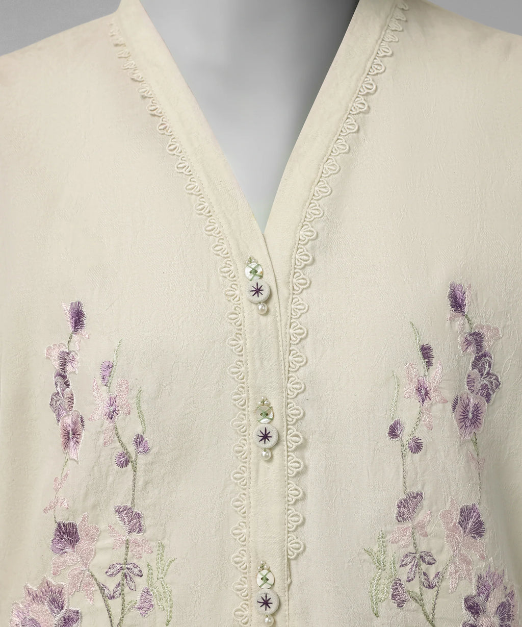 J. Original 70% Off – White Embroidered Dobby Unstitched 3Pc