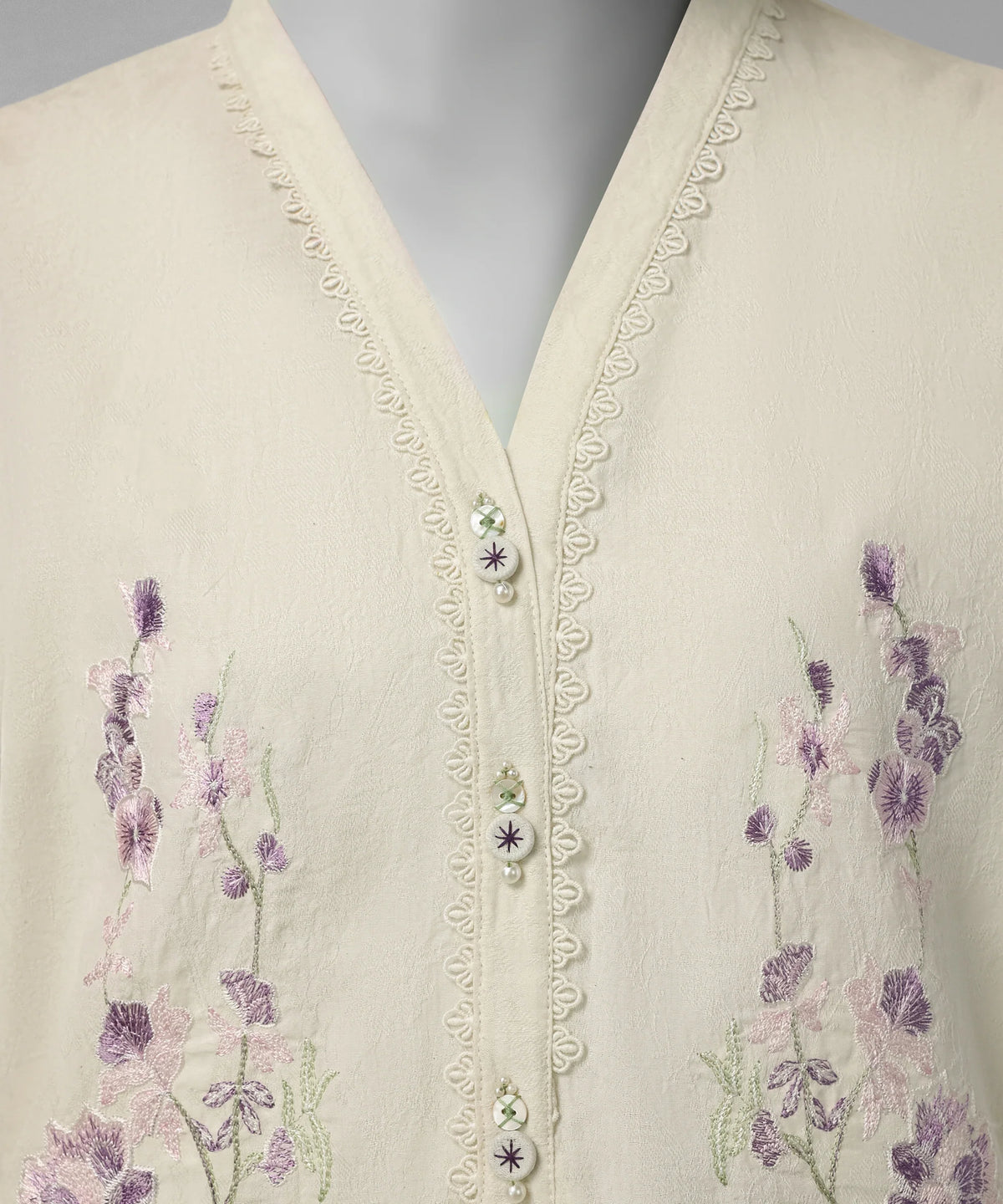 J. Original 70% Off – White Embroidered Dobby Unstitched 3Pc