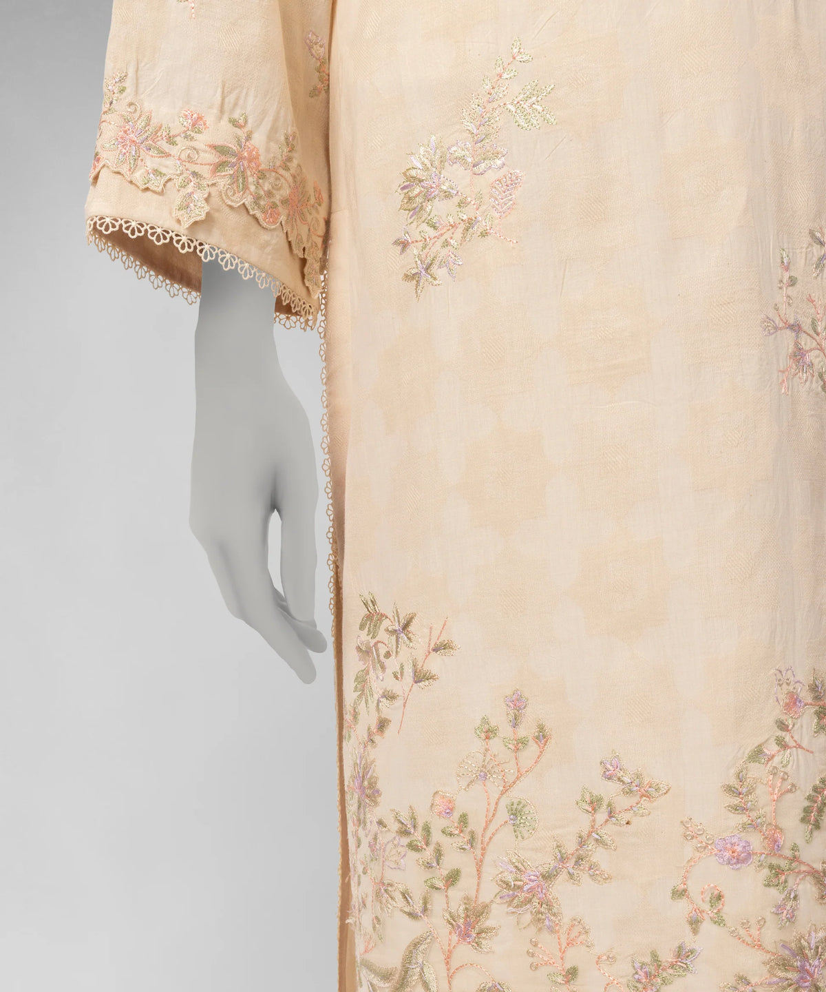 J. Original 70% Off – Beige Embroidered Dobby Unstitched 3Pc