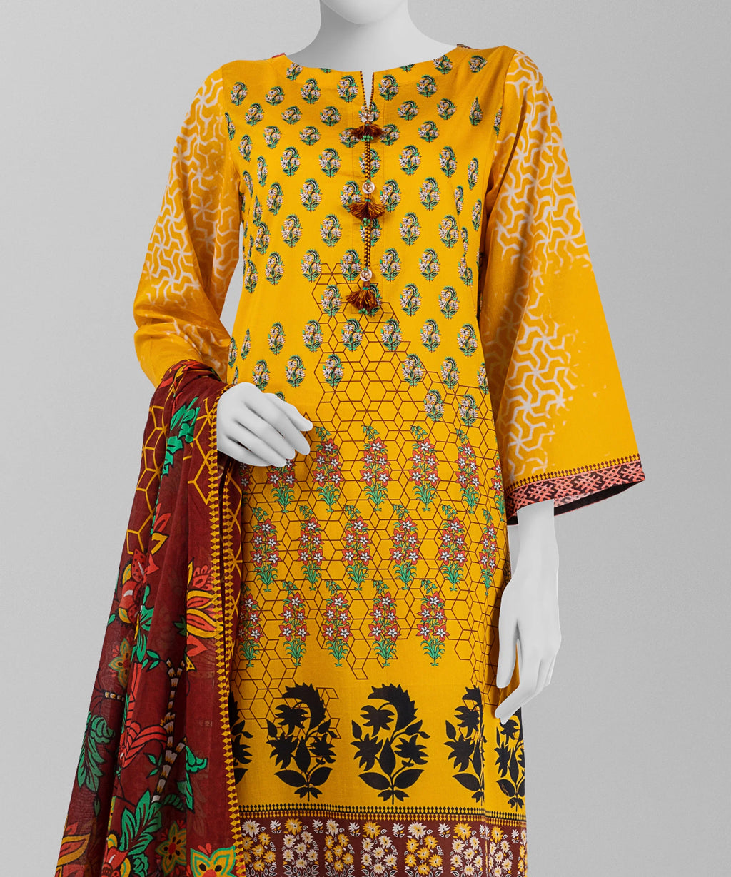 J. Original 50% Off – Yellow Unstitched 3Pc