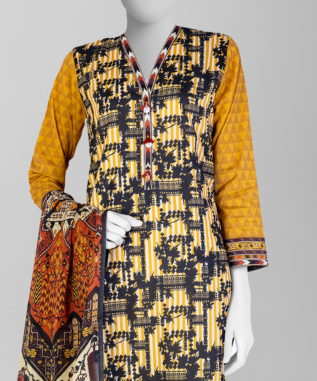 J. Original 50% Off – Yellow Unstitched 3Pc
