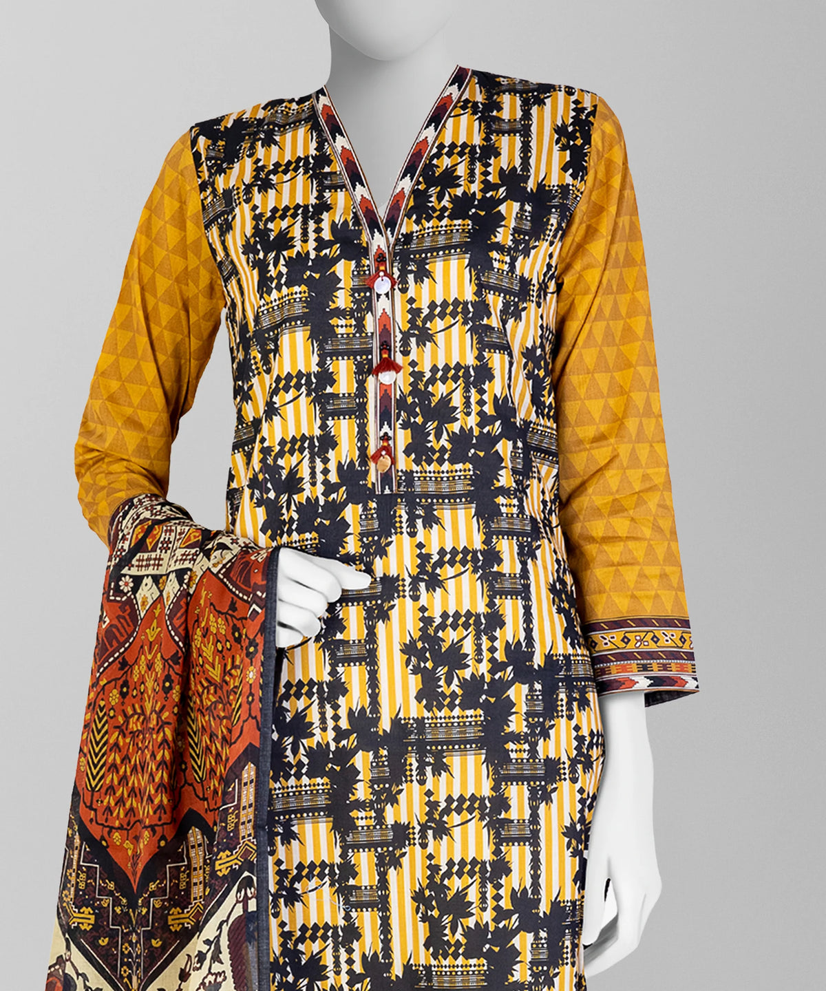 J. Original 50% Off – Yellow Unstitched 3Pc